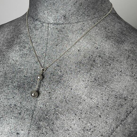 Talbots necklace costume jewelry silver layering silver tone  drop chain link - Picture 5 of 14